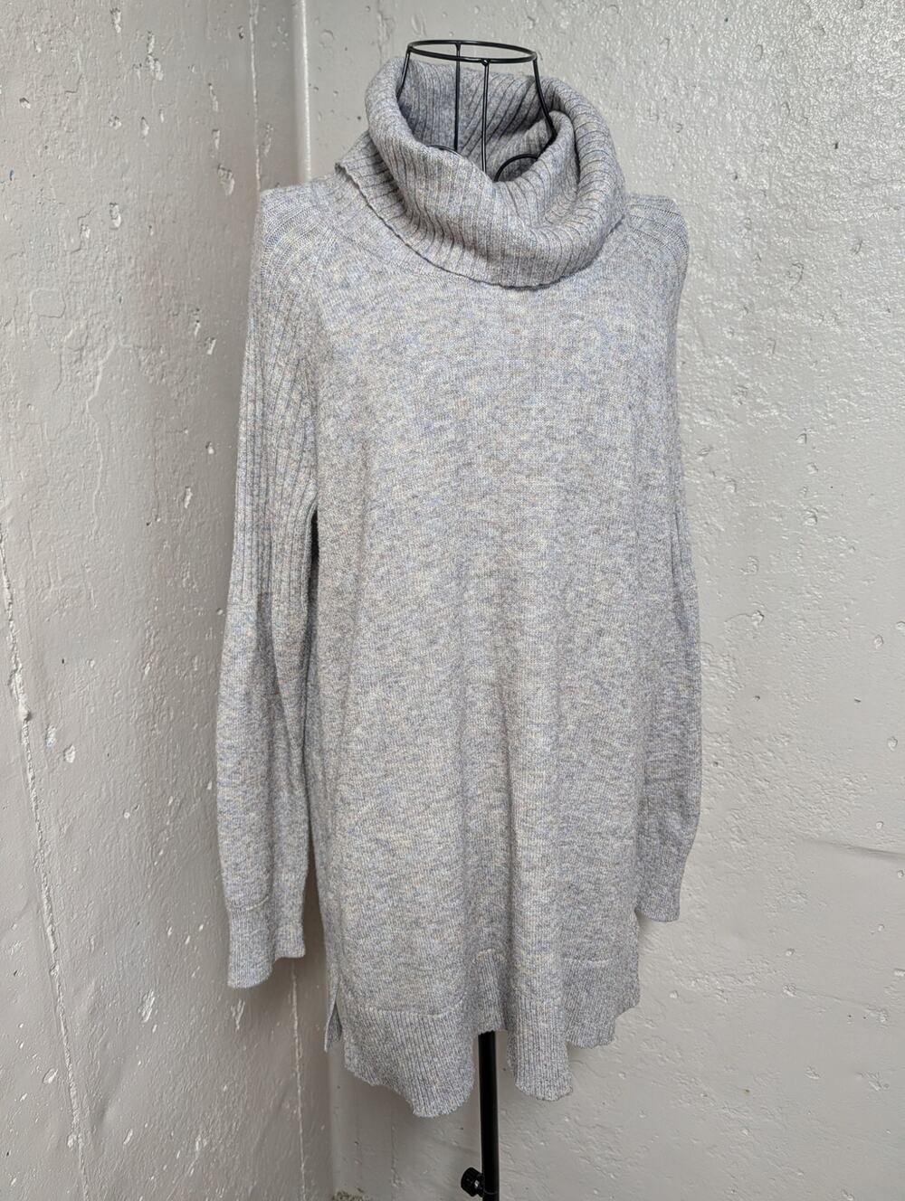 Time and Tru Neutral colors knit Oversized Cowl Neck Tunic Sweater